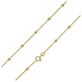 trendor 21617 Damen-Halskette 925 Silber Vergoldet Kugelkette 42 cm