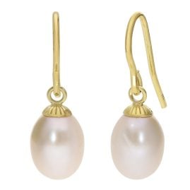 trendor 21561 Damen Perlen-Ohrringe 925 Silber Vergoldet