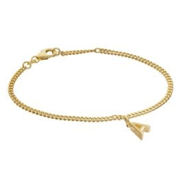 trendor 21602-A Mädchen-Armband mit Buchstabe A 925 Silber Vergoldet