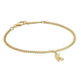 trendor 21602-K Mädchen-Armband mit Buchstabe K 925 Silber Vergoldet