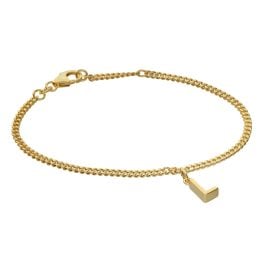 trendor 21602-L Girls' Bracelet with Letter L Gold Plated 925 Silver