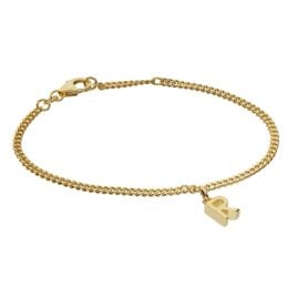 trendor 21602-R Girls' Bracelet with Letter R Gold Plated 925 Silver