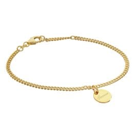 trendor 21578 Girls' Bracelet with Engraving Plate Gold Plated 925 Silver