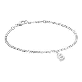 trendor 21590-B Mädchen-Armband mit Buchstabe B 925 Silber Rhodiniert