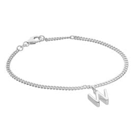 trendor 21590-W Mädchen-Armband mit Buchstabe W 925 Silber Rhodiniert