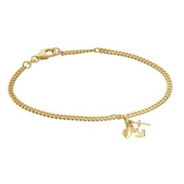 trendor 21621 Girls' Bracelet Faith, Love, Hope 925 Sterling Silver Gold Plate