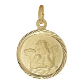 trendor 21642 Children's Angel Pendant 925 Sterling Silver Gold Plated ⌀ 14 mm