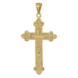 trendor 21660 Herren-Anhänger Orthodoxes Kreuz 925 Silber Vergoldet 54 x 29 mm