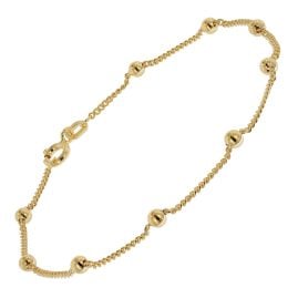 trendor 21661 Women's Bracelet Gold Plated 925 Silver Ball Chain 18.5 cm