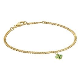 trendor 21663 Children's Bracelet with Green Clover Gold Plated 925 Silver