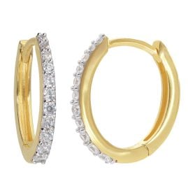 trendor 21653 Women's Hoop Earrings 333/8K Gold with Cubic Zirconia