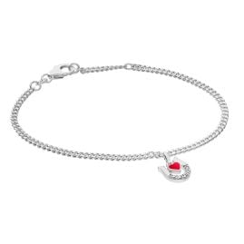 trendor 21626 Girls' Bracelet with Horseshoe/Heart 925 Silver Rhodium-Plated