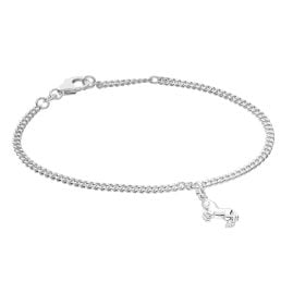 trendor 21583 Mädchen-Armband mit Pferd 925 Silber Rhodiniert Panzerband