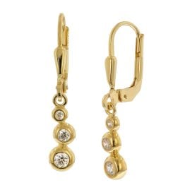 trendor 21587 Women's Drop Earrings Gold Plated 925 Silver Cubic Zirconia