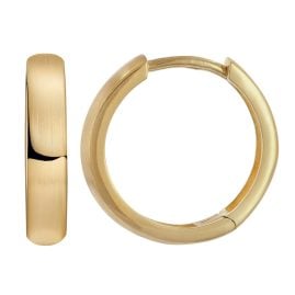 trendor 21696 Women's Hinged Hoop Earrings Gold 333/8K Matte 15x3 mm