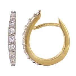 trendor 21701 Damen-Ohrringe Gold 333/8K Klappcreolen mit Zirkonia 16 mm