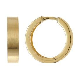 trendor 21722 Hoop Earrings Gold Plated 925 Silver Matte Hoops ⌀ 18 mm