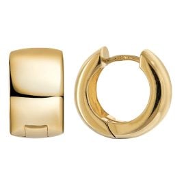 trendor 21726 Hoop Earrings Gold Plated 925 Silver Shiny Hoops ⌀ 15 mm