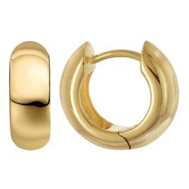 trendor 21727 Small Women's Hoop Earrings Gold-Plated 925 Silver ⌀ 13.7 mm