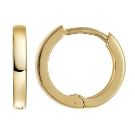 trendor 21736 Small Hoop Earrings Polished Gold Plated Silver Hoops ⌀ 12 mm