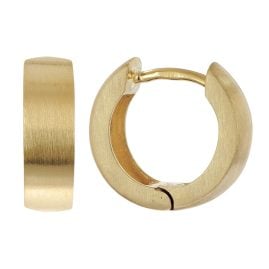 trendor 21740 Small Hoop Earrings 925 Silver Gold Plated Matte Hoops ⌀ 12.5 mm