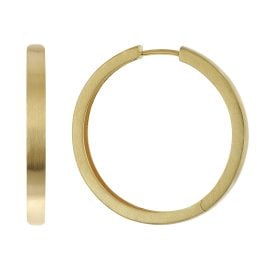 trendor 21744 Women's Hoop Earrings 925 Silver Matte Gold Plated Hoops ⌀ 28 mm