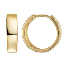 trendor 21745 Women's Hoop Earrings 925 Silver Gold Plated Shiny ⌀ 15 mm