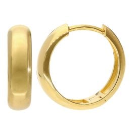trendor 21746 Women's Earrings Gold Plated 925 Silver Hinged Hoops ⌀ 15 mm