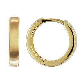 trendor 21739 Hoop Earrings Polished Gold Plated Silver 925 Hoops ⌀ 14 mm