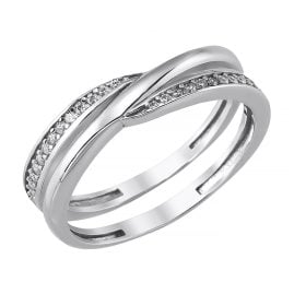 trendor 21798 Damenring 925 Silber Rhodiniert Zirkonia-Ring