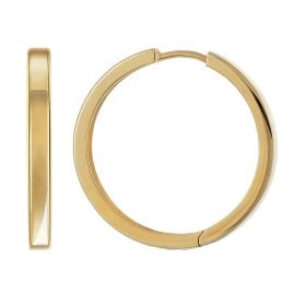 trendor 21743 Women's Hoop Earrings Polished Gold Plated Silver 925 ⌀ 24 mm