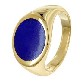 trendor 21864 Damenring 925 Silber Vergoldet mit Blauem Farbstein Lapislazuli