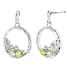 trendor 21886 Women's Earrings 925 Silver with Coloured Gemstones