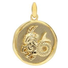 trendor 21850-01 Pendant Zodiac Sign Capricorn Gold-Plated Silver 925 Ø 16 mm