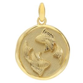 trendor 21850-03 Anhänger Sternzeichen Fische 925 Silber vergoldet Ø 16 mm