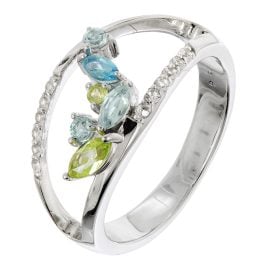 trendor 21905 Damenring Topas und Peridot 925 Silber Rhodiniert