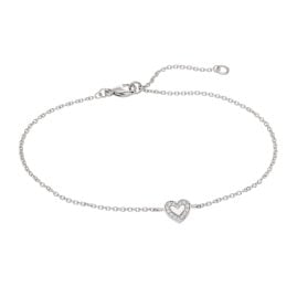 trendor 21875 Women's Heart Bracelet Silver 925 with Cubic Zirconia 21/18 cm
