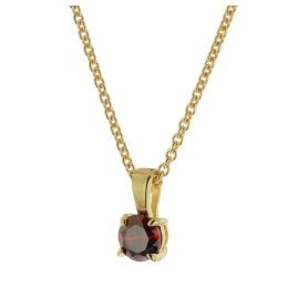 trendor 21950 Women's Necklace Gold Plated 925 Silver with Garnet-Red Zirconia