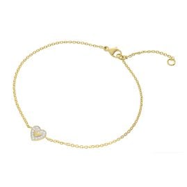 trendor 21876 Damenarmband Herz mit Zirkonia 925 Silber Vergoldet