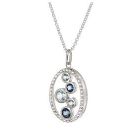 trendor 21896 Damen-Halskette 925 Silber Rhodiniert mit Topas-Anhänger
