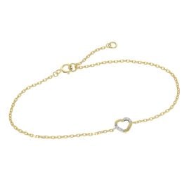 trendor Damen-Armband mit Zirkonia-Herz 925 Silber Vergoldet