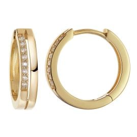trendor 21974 Damen-Ohrringe Creolen 925 Silber Vergoldet mit Zirkonia Ø 15 mm
