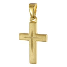 trendor 21990 Cross Pendant 925 Sterling Silver Gold-Plated 16 mm
