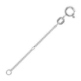 trendor 21987 Extension Chain 925 Silver Rhodium-Plated Flat Curb Style 5 cm