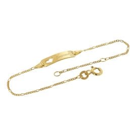 trendor 21989 Gravur-Armband für Kinder 333 Gold Armband mit Namen 14/12 cm