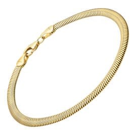 trendor 31124 Damen-Armband 925 Silber Vergoldet Ovale Schlangenkette 4,2 mm
