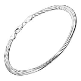 trendor 31125 Damen-Armband 925 Sterlingsilber Ovale Schlangenkette 4,2 mm