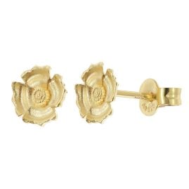 trendor 21999 Damen-Ohrringe Florale Ohrstecker 925 Silber Vergoldet