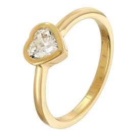 trendor 31100-01 Damenring mit Zirkonia-Herz 925 Sterling-Silber Vergoldet