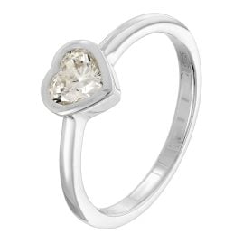 trendor 31064-01 Damenring mit Zirkonia-Herz 925 Silber Rhodiniert